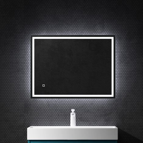 Mai & Mai Miroir de Salle de Bain avec Éclairage LED Glace Suspendu 60x80cm/80x60cm Anti-Buée Interrupteur Tactile Luz (1/5)