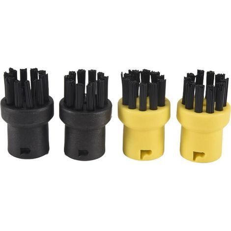 Ensemble de brosses rondes [Lot de 4 pièces] Convient aux accessoires de nettoyeur vapeur, brosses rondes, brosses à joints de carrelage (1/2)