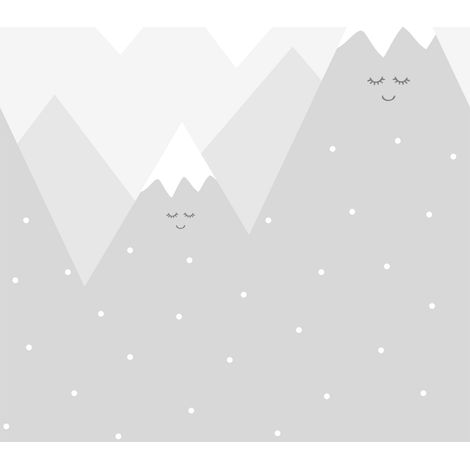 papier peint panoramique montagnes gris clair - ESTAhome (1/5)