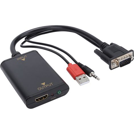 Câble USB avec adaptateur audio, convertisseur vidéo VGA vers HDMI, excellentes performances. (1/5)