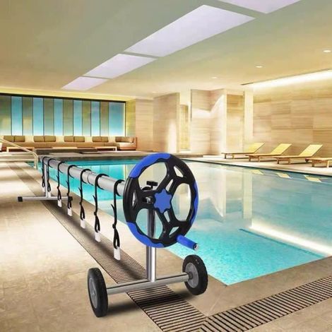 8 Rouleaux de Film Solaire pour Piscine avec Sangles de Fixation et Pinces et Boucles pour Piscine Universelle Dans le sol (1/4)