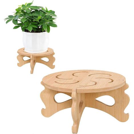 2 pièces support pour plantes intérieur bambou et bois plante Holders intérieur support No vis Required Stable extérieur (1/5)