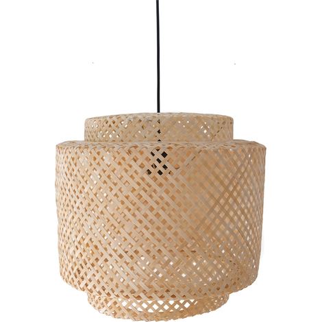 Bamboo Ceiling Lamp - Boho Bali Design Pendant Lamp - Hya Natural
