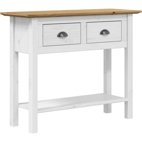 Table console d'entrée fonctionnel et stylé avec tiroirs 91 x 35 x 74 cm bois de pin massif DEC031731