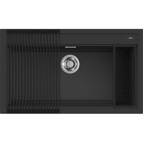 Lavello Elleci Incasso 1 vasca 86x51 Best 360 Bundle Granitek Nero LGB36040K2 (1/3)