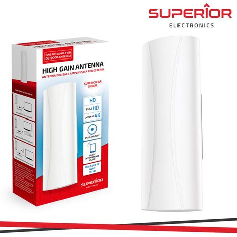 Superior Antenna TV Amplificata per Esterni DVB-2 IPX4 SUPNAO001 (1/2)