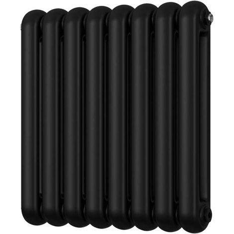 Sherwood - Black Round Top Column Radiator H600mm x W576mm 2 Column (1/3)