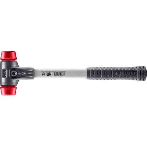 HALDER SIMPLEX Schonhammer Ø 30 mm Plastik rot mit verstärkem Tempergussgehäuse und Fiberglasstiel (1/5)
