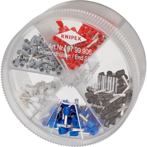 KNIPEX 97 99 906 Scatole assortimento con terminali a bussola preisolati 5 pezzi