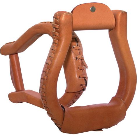 Staffe Contest per sella western rivestite in cuoio colore marrone rossiccio