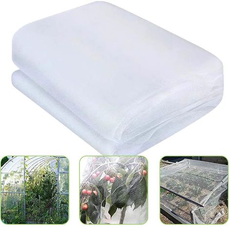 Filet Anti-Insectes - Maille Fine 0,5 mm - 10 m x 2,5 m - Pour Protection Plantes Potager Fleurs Fruits - Réutilisable UV Résistant (1/5)