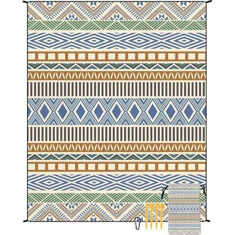 Tapis de plage en microfibre style bohème, séchage rapide, déperlant et résistant à l'humidité, idéal pour les pique-niques et le camping. Tapis de plage 44