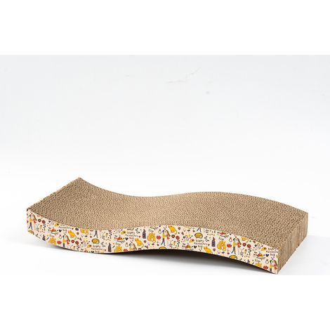 43x21cm Grattoir Chat Scratcher Lounge Chats Faits À La Main Chaton Grattoir Poteau À Gratter Interactif en Papier Ondulé Jouet 1Pz en Forme De S (1/4)