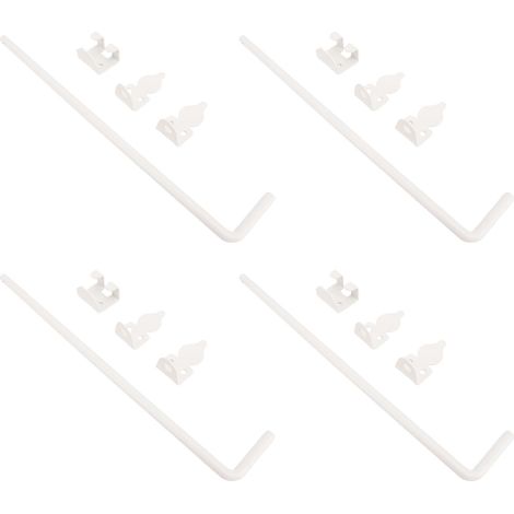 Lot de 4 tiges de verrouillage sol pour portail canne vissée 30,5 cm acier robuste arrêtoir métallique clôture bois ferrures extérieur (1/5)