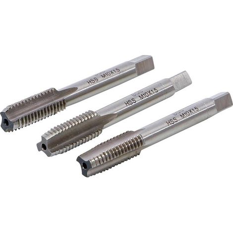 Jeu de Tarauds et Filière M10 x 1,5 - HSS-G, 3 pcs - Précision et Durabilité, Acier, Pro - D-Work