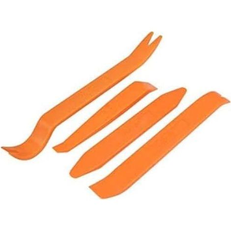 Set di 4 attrezzi per la rimozione dell'autoradio: pannello porta autoradio, cruscotto, rivestimento porta, versione sottile in plastica, 4 pezzi (1/2)