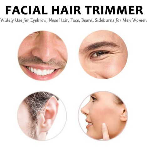 Tondeuse Nez Oreilles - Double Lame Acier Inoxydable - Rechargeable USB - Pour Visage Sourcils Barbe - 1 Pièce (1/5)