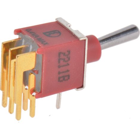 Interrupteur à levier RS PRO, Verrouillable, 2RT, 400 mA @ 20 V c.c. ( Prix pour 1 ) (1/2)