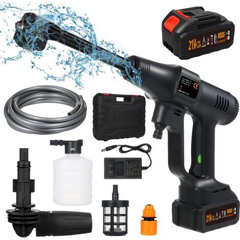 Portable High Pressure Washer with 1500mAh Battery, Real-Time LCD Display, Safety Lock (1/5)