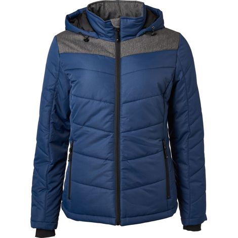 James & Nicholson sportliche Winterjacke mit Kapuze JN1133 Gr. XL navy/anthrazit-melange