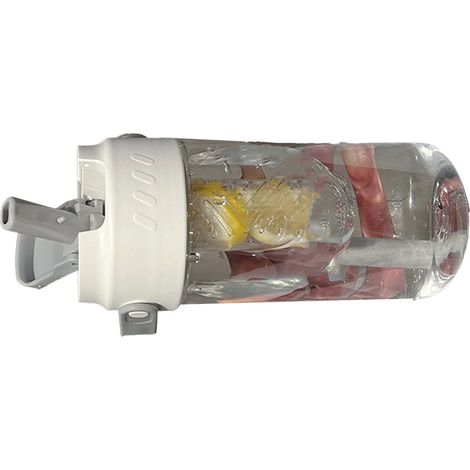 Gourde en Plastique PC 700ml avec Filtre à Thé Intégré et Poignée, Paille Mignonne pour Filles et Femmes, Blanche (1/5)