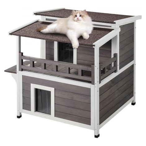 Maison pour Chat d'Extérieur - 750x751x820 mm Niche pour Chats en (1/5)