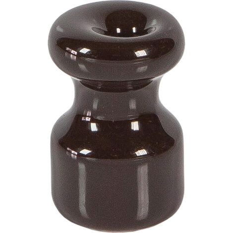 FANTON Isolatore in ceramica marrone Kit 6 isolatori Ø 16mm h 25 mm per installazioni cavo seta vintage completi di viti ottonate 89030BW (1/2)