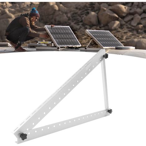 Trépied photovoltaïque pliable en alliage d'aluminium de 28 pouces, support triangulaire portable pour panneaux solaires adapté aux panneaux photovoltaïques de moins de 150 W. (1/5)