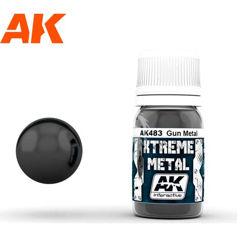Vernice Xtreme Metal Gun Metal AK483 per AK-483, 30 ml