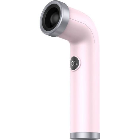 Mini portable high speed bladeless turbo fan/hair dryer with digital display and high speed flexible tube. (Pink) (1/4)