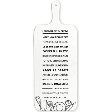 Lupia - Tagliere Decorativo LIGHT WHITE con manico in Legno 15x37 cm CUCINA Regalo per la famiglia, compleanno, anniversario, onomastico (1/2)