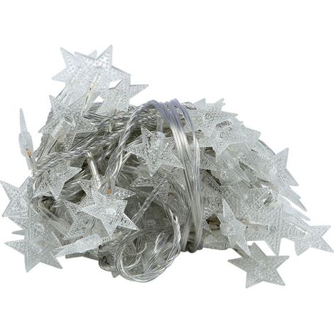 Guirlande Lumineuse Étoiles - Alimentée Par Piles - Étanche IP65 - Avec Télécommande Et Minuterie - Pour Intérieur Extérieur Chambre Tente Jardin Fête - 20 Led (1/5)