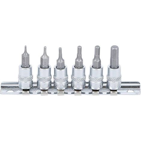 Jeu de Douilles et Embouts 6,3 mm (1/4) 1,5-6 mm - Six Pans Intérieurs - 6 pcs - Polyvalence et Précision - D-Work