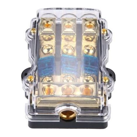 Sicherungshalter, 24V 60A Sicherungsverteilerblock Auto-Stereo-Audio-Schaltkreis Sicherungskasten 1 Ausgang auf 3 Sicherungshaltern (1/5)