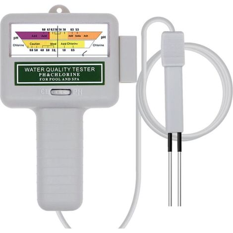 Ulisem Wasserqualitätstester, tragbarer digitaler Monitor, PH-Wasserqualitätstester zur Analyse des Chlor-Pool-Testkits (weiß) (1/3)