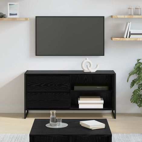 vidaXL Mobile TV Rovere Nero 100 x 36 x 49,5 cm Legno multistrato