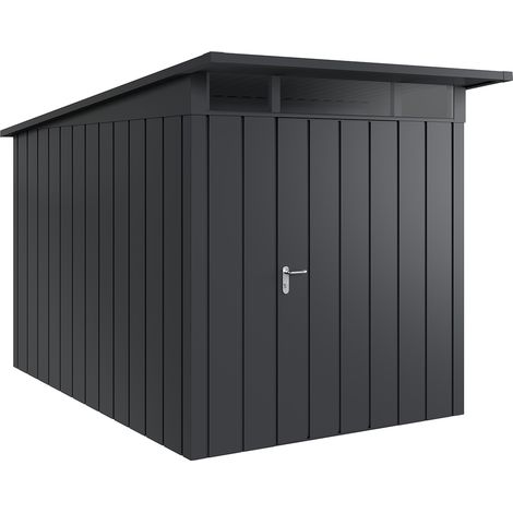 Hörmann Metall-Gerätehaus "Juno" mit Pultdach, JPD7 - Modern, 214 x 310 cm (B x T), anthrazit, 1-flüglige Tür, Anschlag rechts (1/5)