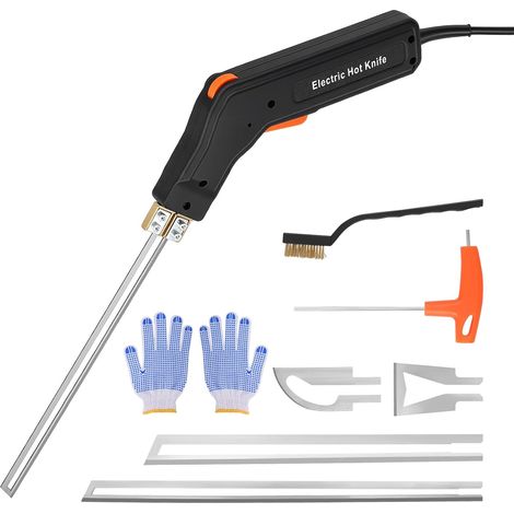 300W Electric Hot Knife, Thermal Knife for Polystyrene, (0-600°C) Adjustable Temperature, Polystyrene Cutting with 4 Blades for EPS, EPP, KT Board, EVA, PU, Rope, Fabric, Foam (1/5)
