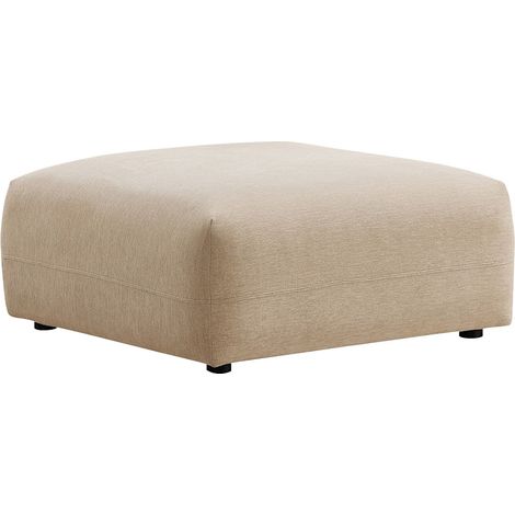 Pouf in tessuto testurizzato beige - MIBASTO