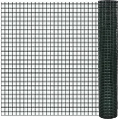 Grillage en acier galvanisé avec revêtement PVC, 10 x 1 mètre, vert (1/5)