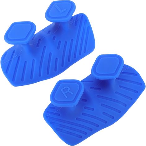 paire de poignées de musculation antidérapantes en silicone pour haltérophilie, idéales pour la musculation, le soulevé de terre et les tractions (bleu). (1/5)