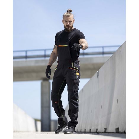 Ardon Creatron - schwarze und neonfarbene Latzhose 54