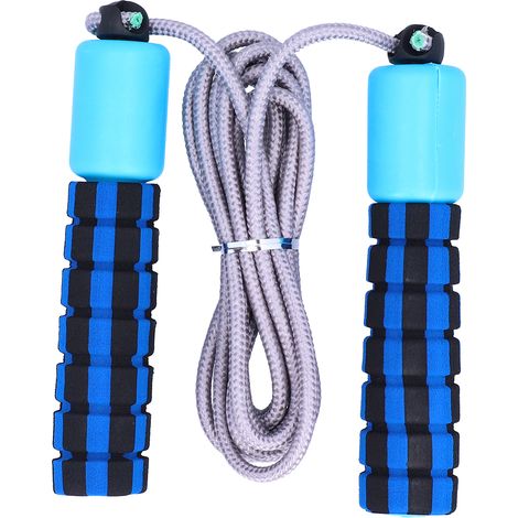 Corde à sauter unisexe avec compteur électronique réglable, idéale pour l'exercice (bleue) (1/5)