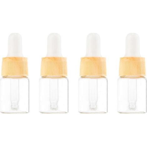 4 flacons compte-gouttes en verre