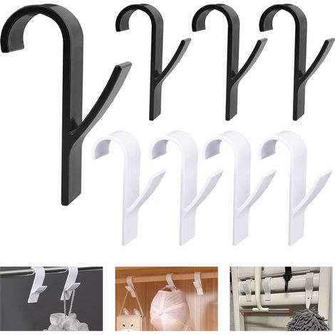 Set mit 8 Kunststoff-Heizkörperhaken für Badetücher, Handtuchhalter, Mehrzweck-Rohrhaken für Badezimmer (weiß und schwarz) (1/5)