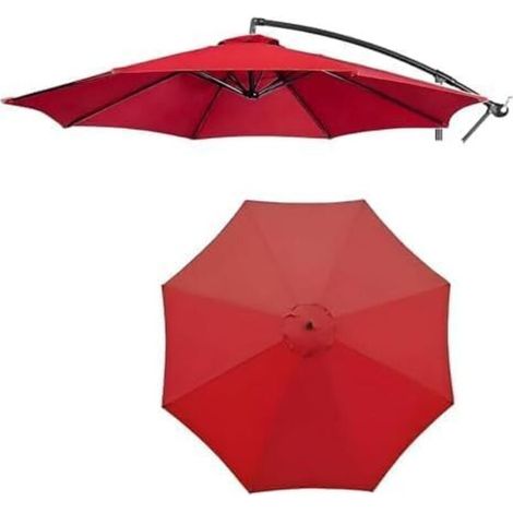 Ersatzbezug für Sonnenschirm, 8 Streben, 3 m, wasserdicht, UV-beständig, Ersatzstoff, rot (1/5)