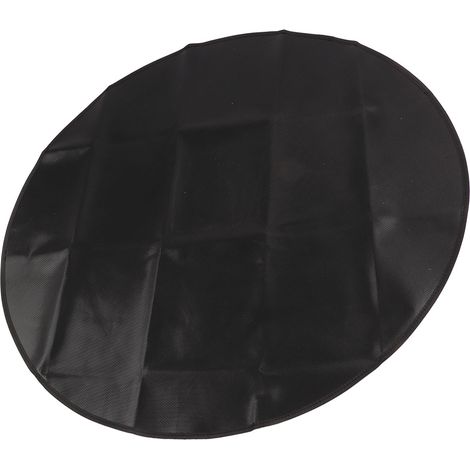 Tapis de cuisson rond, portable, ignifugé et imperméable, double face, pour barbecue et cheminée, 91 cm (36 pouces), noir (1/5)