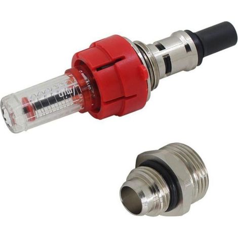 Débitmètre Chauffage Sol - Filetage G1 2 - Adaptateur G3 4 Inclus - Pour Collecteur Plancher Chauffant - 1 Pièce (1/5)