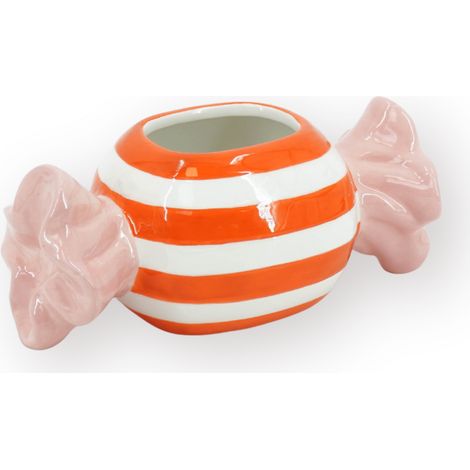 Cache-pot Design en Dolomite Pot de Fleurs Bicolore Orange et Rose 16,8 x 8 x 8 cm - PANGIVO (1/5)