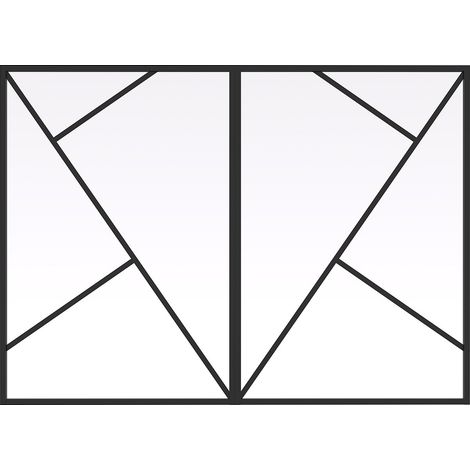 Verrière asymétrique en aluminium thermolaqué noir 180 x 130 cm (L x H) – FAZENDA